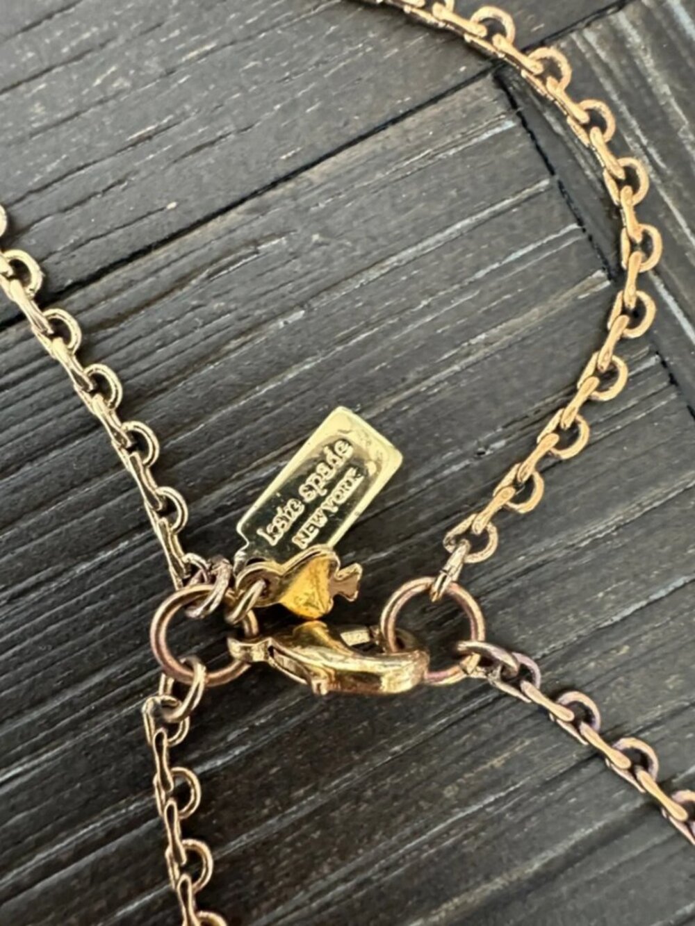 Kate Spade Gold Layered Fringe Necklace Double Chain Statement Tassel 16" - Picture 5 of 6
